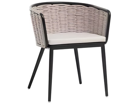 Ratana Diva Silver Graphite Aluminum Cushion Dining Chair