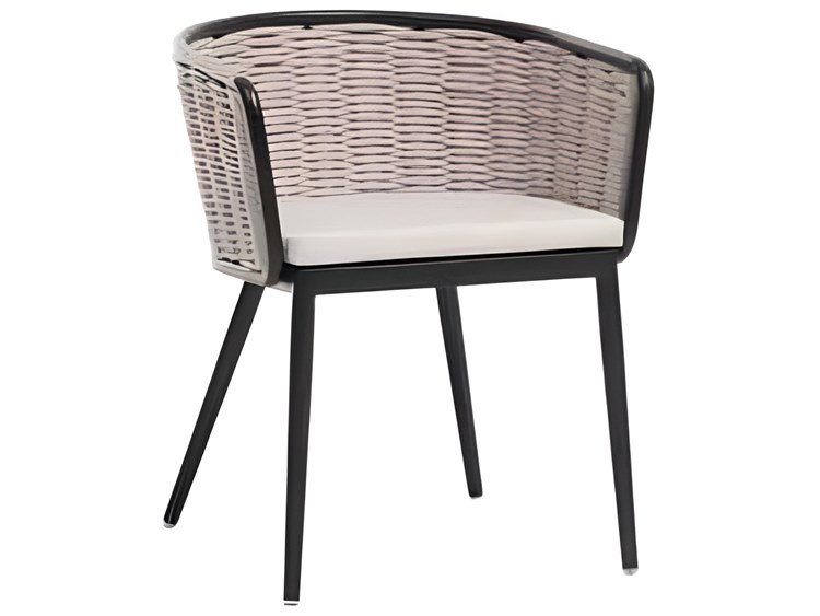 Ratana Diva Silver Graphite Aluminum Cushion Dining Chair