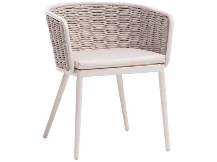 Ratana Diva Silver Snow Aluminum Cushion Dining Chair