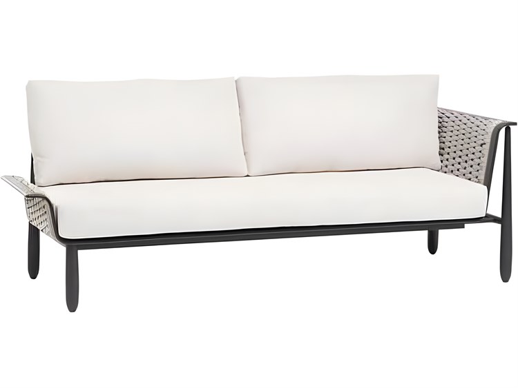 Ratana Diva Silver Graphite Aluminum Cushion Loveseat