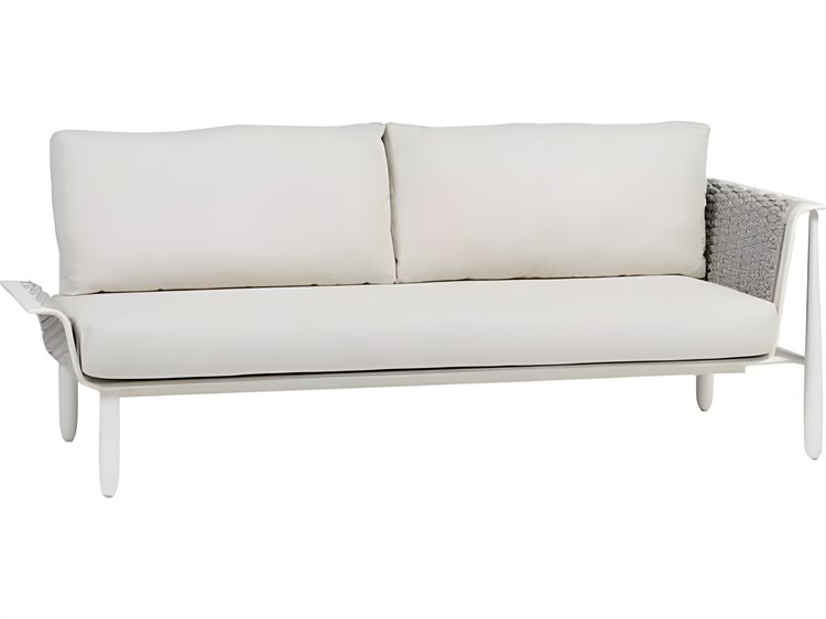 Ratana Diva Silver Snow Aluminum Cushion Loveseat