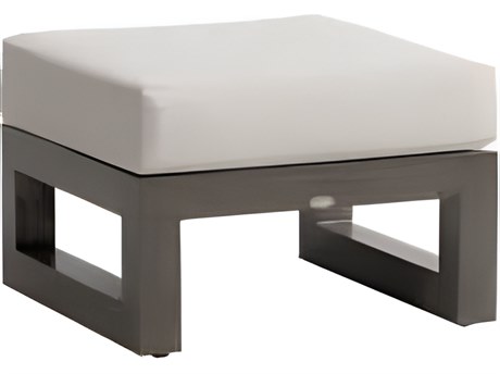 Ratana Milano Silver Seashell Aluminum Cushion Ottoman