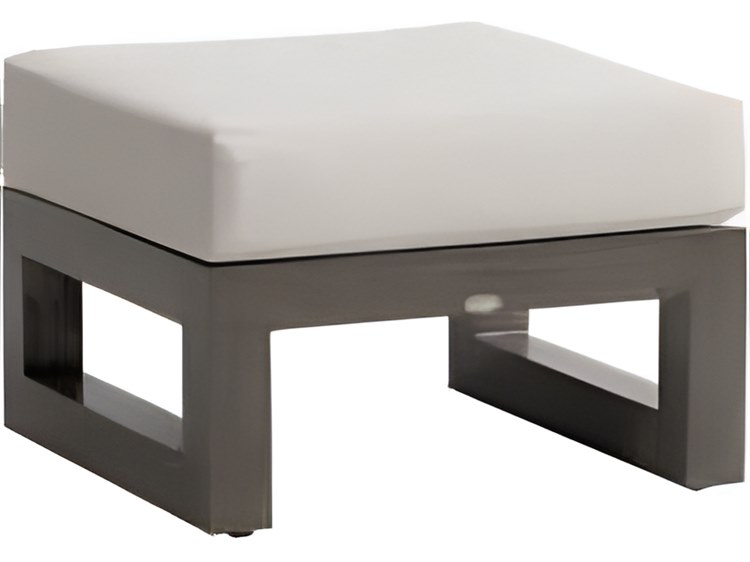 Ratana Milano Silver Seashell Aluminum Cushion Ottoman