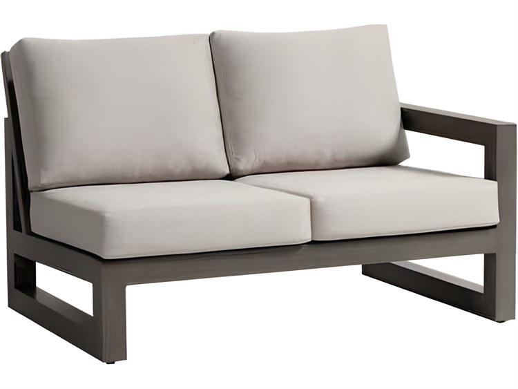 Ratana Milano Silver Seashell Aluminum Cushion Loveseat