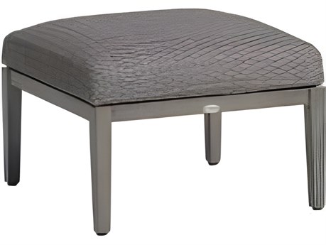 Ratana Cabo San Lucas Silver Seashell Aluminum Cushion Ottoman