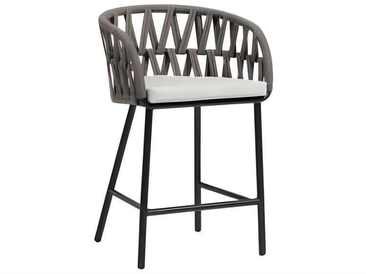 Ratana Hamptons Silver Diva Night Aluminum Cushion Counter Stool