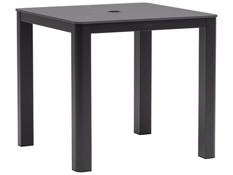 Ratana Hampshire Tables Aluminum Square Umbrella Hole Dining Table