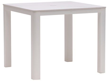 Ratana Hampshire Tables Aluminum Square Umbrella Hole Dining Table