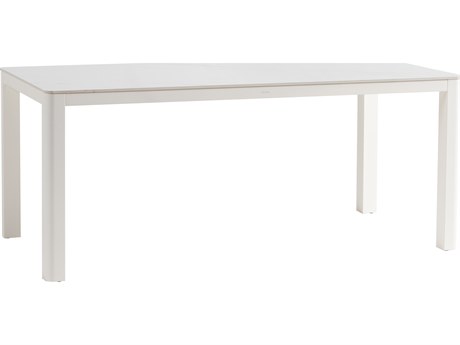 Ratana Hampshire Tables Aluminum Rectangular Umbrella Hole Dining Table