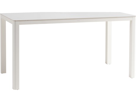 Ratana Hampshire Tables Aluminum Rectangular Umbrella Hole Counter Table