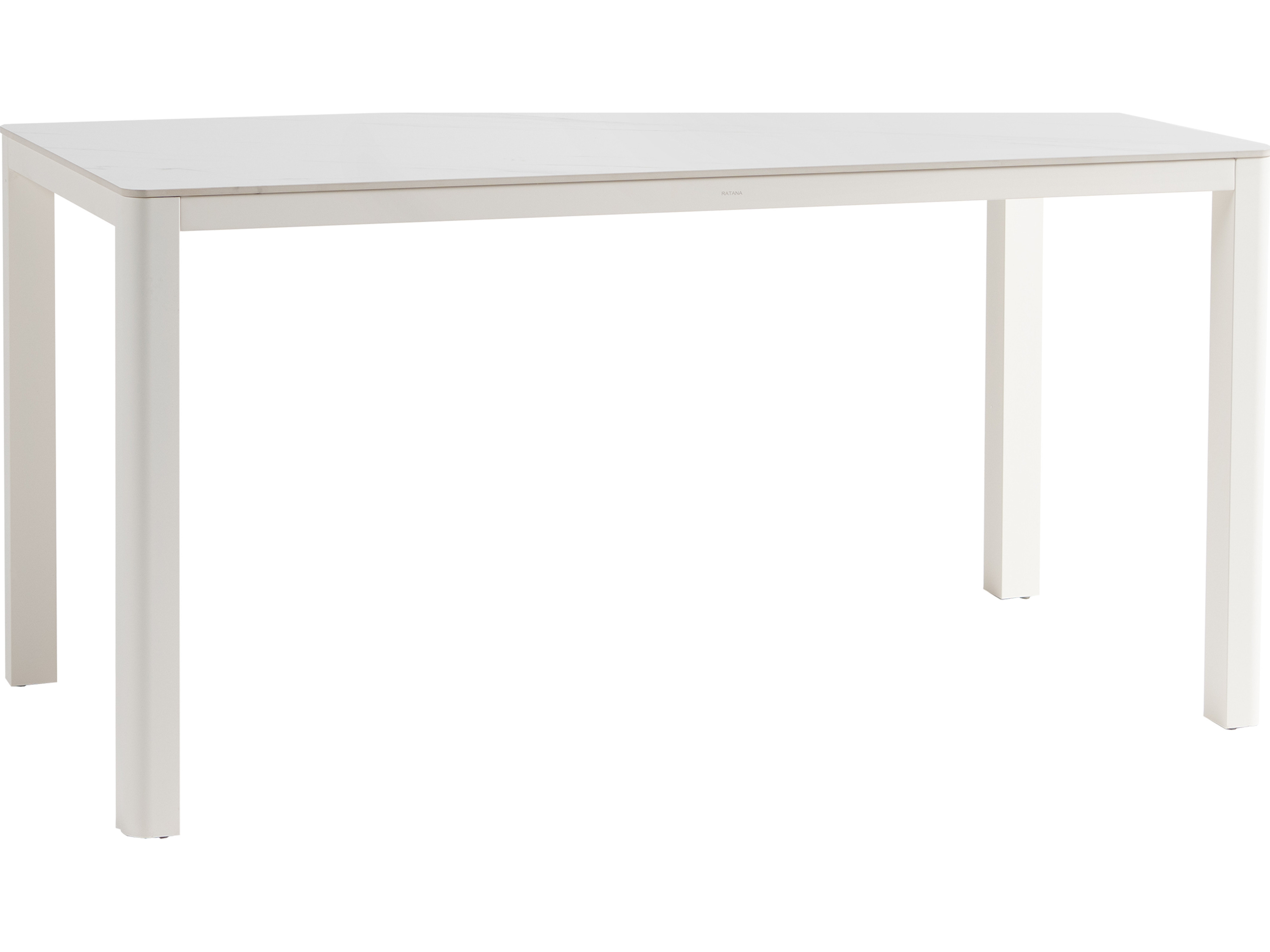 Ratana Hampshire Tables Aluminum Rectangular Umbrella Hole Counter Table