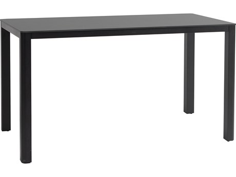 Ratana Hampshire Tables Aluminum Rectangular Umbrella Hole Bar Table