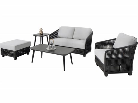 Ratana Noma Silver Diva Night Base & Pietra Grey Top Aluminum Rectangular Coffee Table
