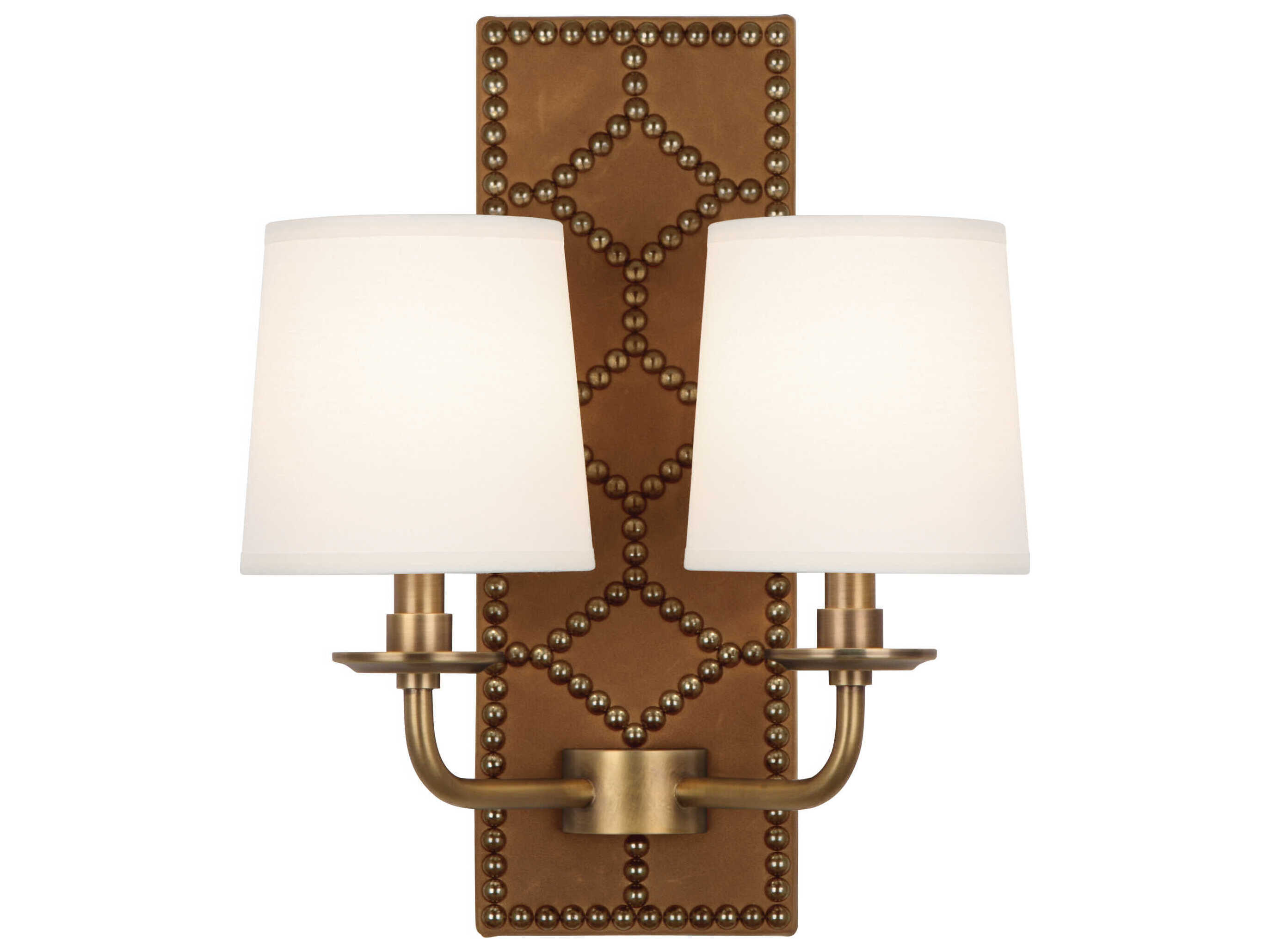 Williamsburg Lightfoot 2-Light English Ochre Leather Brown Traditional Wall Sconce