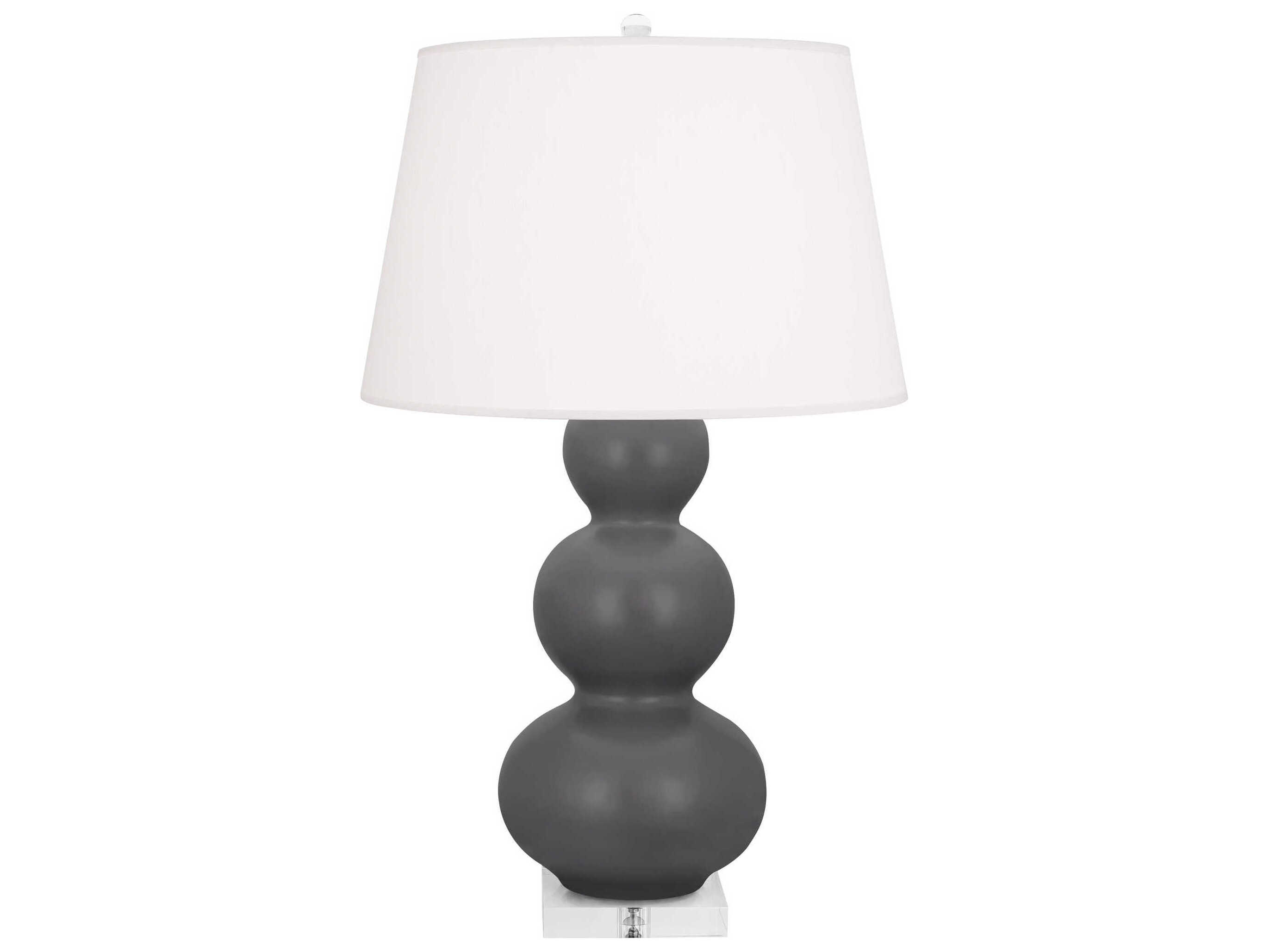 Robert Abbey Triple Gourd Matte Ash Glazed Gray Buffet Lamp | RBAMCR4