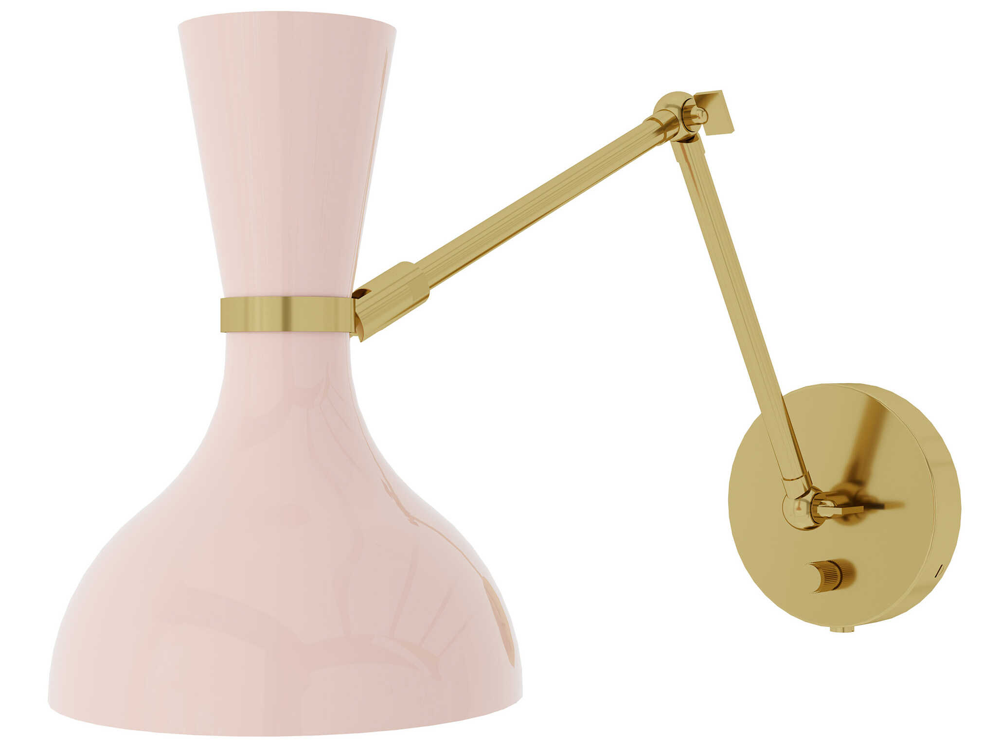 Clare 1-Light Rose Water Pink Swing Wall Sconce