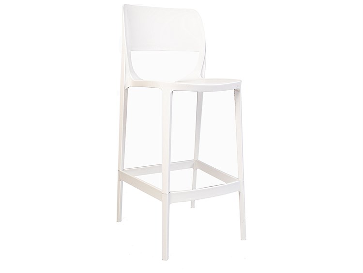 Rainbow Outdoor Bell Resin White Stackable Dining Side Chair Set of 2