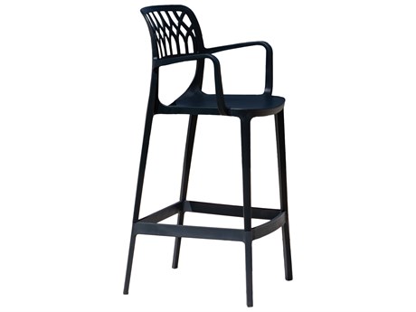 Rainbow Outdoor Elsa Resin Anthracite Stackable Barstool Set of 2