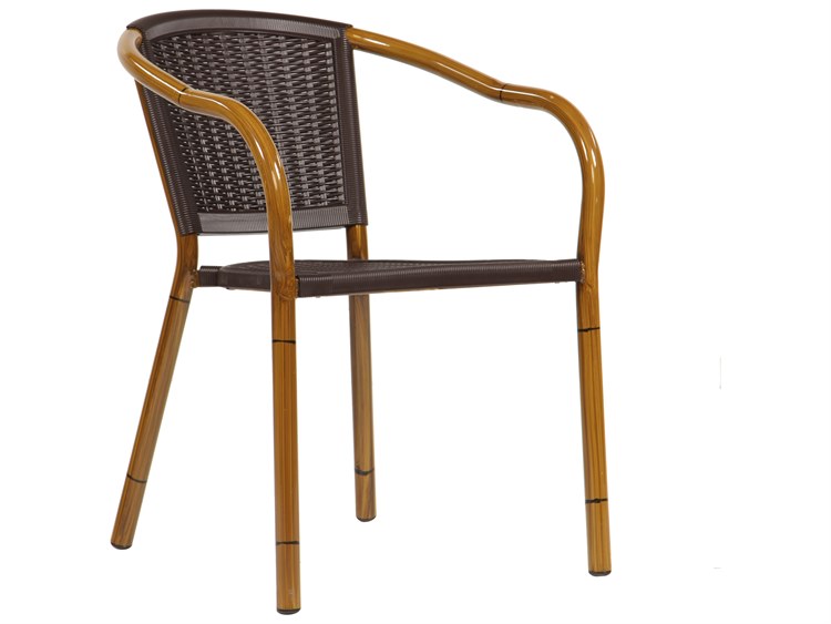 Rainbow Outdoor Lapis Aluminum Resin Brown Stackable Dining Arm Chair Set of 2