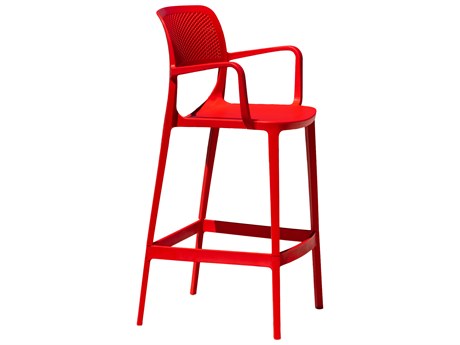 Rainbow Outdoor Elsa Resin Red Stackable Barstool Set of 2