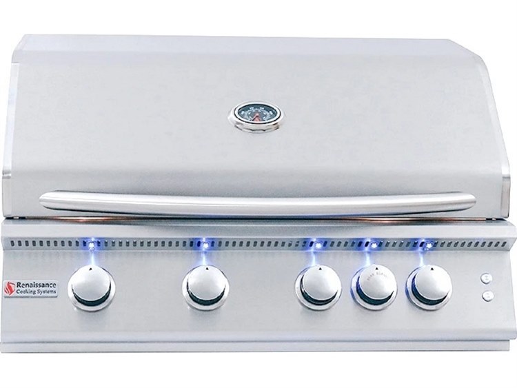RCS Grills 32'' Premier Grill Blue LED with Rear Burner