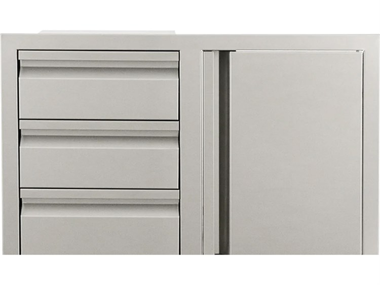 RCS Grills Stainless Steel Triple Drawer with Single Door