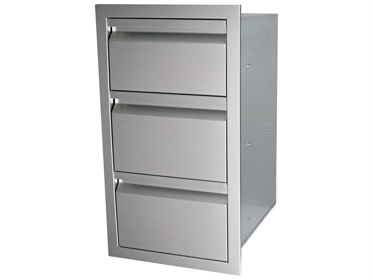 RCS Grills Valiant 17 Inch Stainless Steel Fully Enclosed Triple Drawer