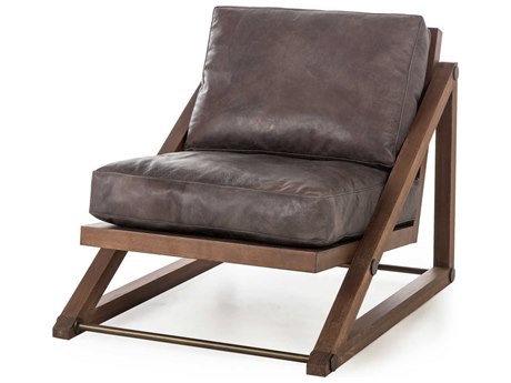 Sonder Living Teddy Black Leather Accent Chair