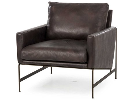Sonder Living Vanessa Black Leather Club Chair