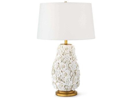 Regina Andrew Alice White Polished Brass Buffet Lamp