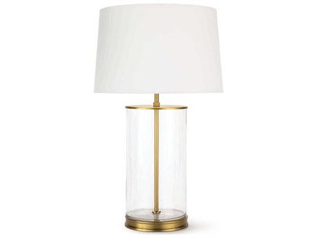 Regina Andrew Magelian Clear Polished Brass Glass Buffet Lamp