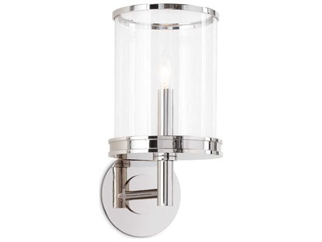 Regina Andrew Adria 1-Light Polished Nickel Glass Wall Sconce