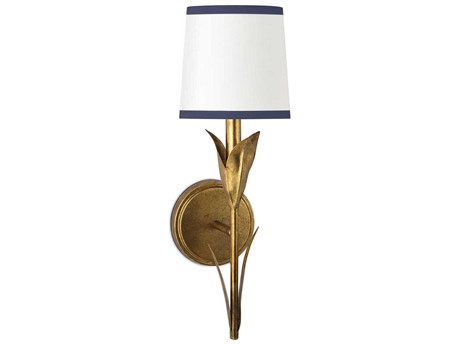 Regina Andrew River Reed 1-Light Antique Gold Leaf Wall Sconce