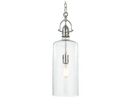 Regina Andrew 1-Light Polished Nickel Glass Cylinder Mini Pendant