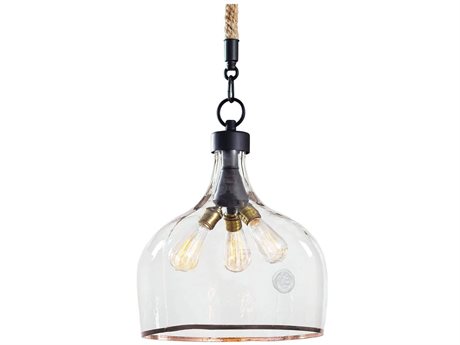 Regina Andrew Demi 3-Light Blackened Steel Glass Bell Pendant