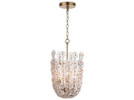 Regina Andrew Charlotte 6-Light Natural Brass Glass Cylinder Mini Pendant