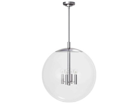 Regina Andrew 4-Light Polished Nickel Glass Candelabra Globe Round Chandelier