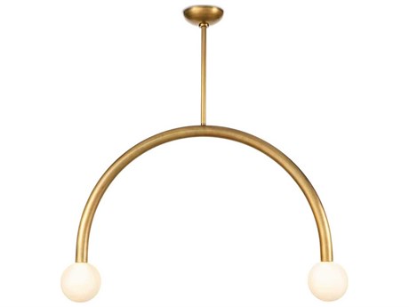 Regina Andrew Happy 2-Light Natural Brass Glass LED Globe Pendant
