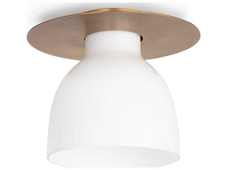 Regina Andrew Mixer 1-Light White Glass Bell Flush Mount