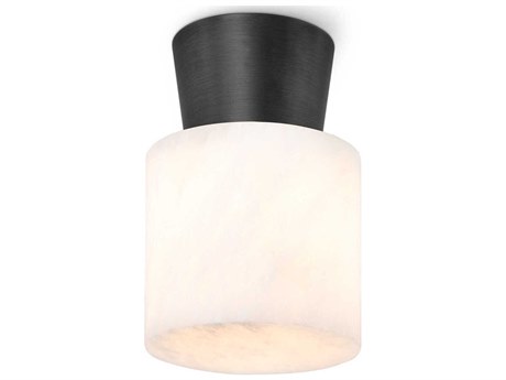 Regina Andrew 1-Light Natural Stone Bronze Cylinder Flush Mount