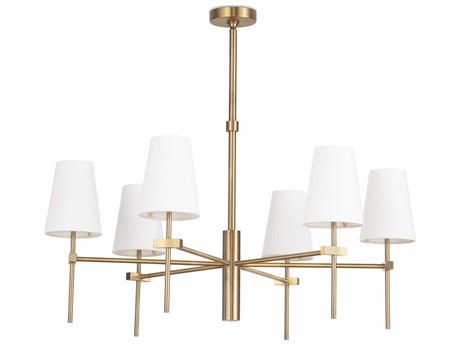 Regina Andrew Toni 6-Light Natural Brass Chandelier
