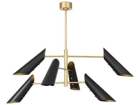 Regina Andrew Vest 6-Light Blackened Brass Tiered Chandelier