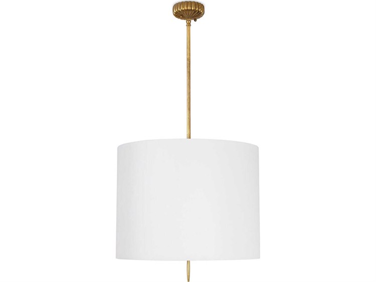 Photos - Chandelier / Lamp SOUTH Regina Andrew Clove 2-Light Antique Gold Leaf White Pendant 16-1518WT 