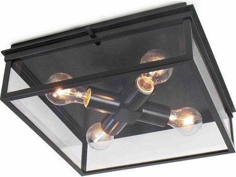 Regina Andrew Sydney 4-Light Black Glass Geometric Flush Mount