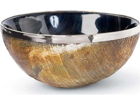 Regina Andrew Polished Horn and Brass Bowl