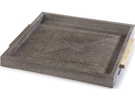 Regina Andrew Square Shagreen Vintage Brown Snake Serving Tray