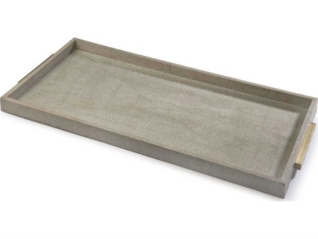 Regina Andrew Shagreen Ivory Grey Python Serving Tray