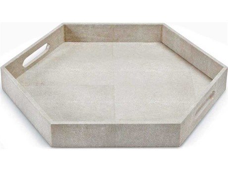 Regina Andrew Shagreen Ivory Grey Hex Serving Tray