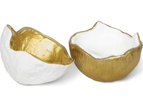 Regina Andrew White Metal Bowls Set of 2