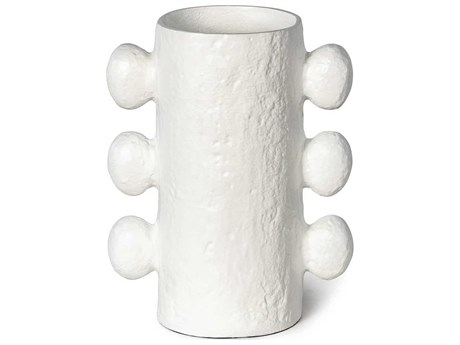 Regina Andrew White 11" High Sanya Metal Vase